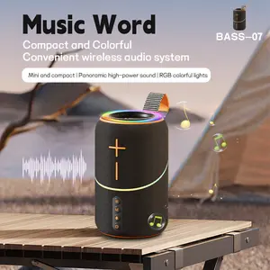 Compact Wireless Bluetooth Speaker with RGB Colorful Lights, Panoramic High-Power Sound Desktop Audio System, Mini Portable Travel Music Player, Creative Birthday Holiday Gift for Friends Teens