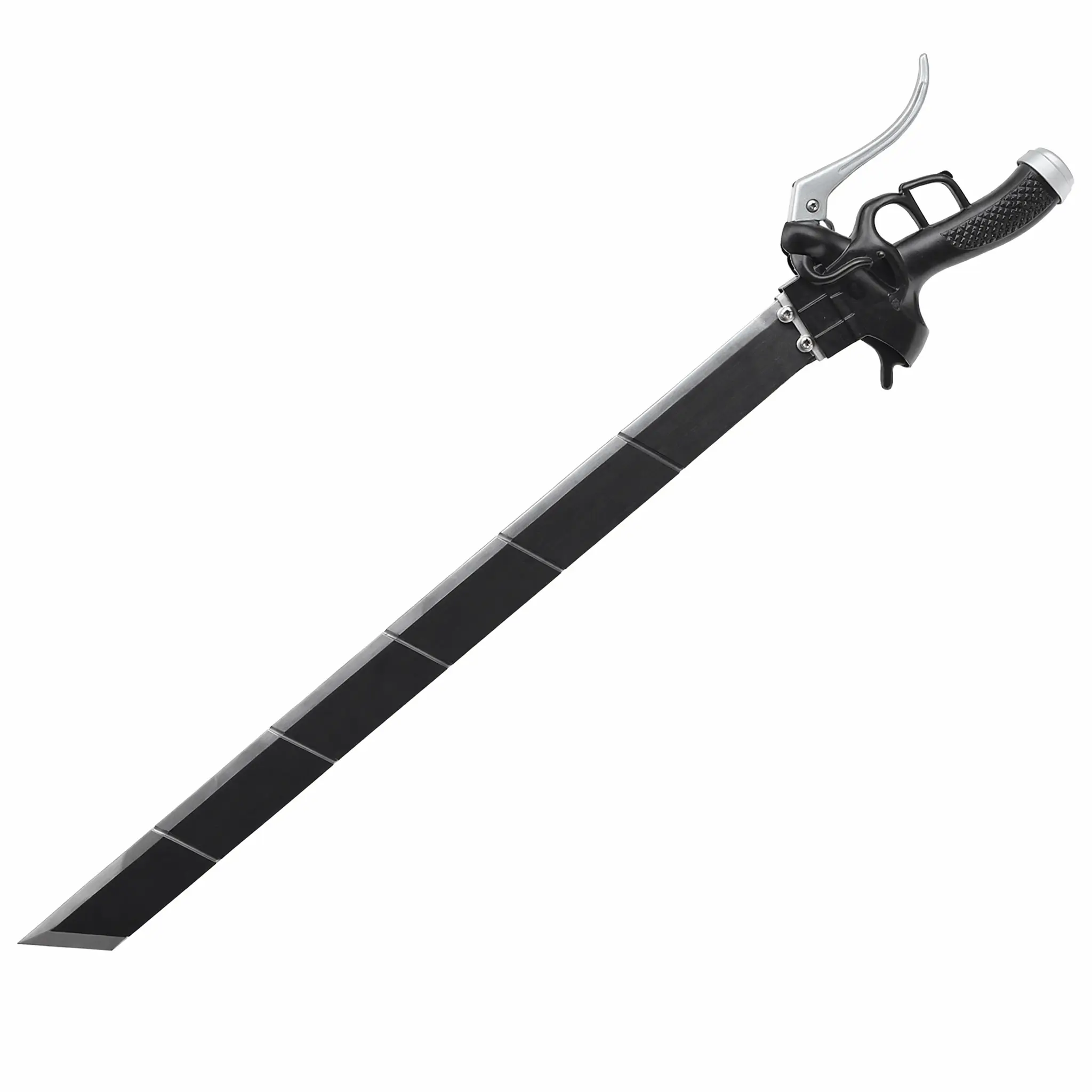 39.6in Aerial Maneuver Gear Inspired Prop - Premium Blunt Matte Black Box-Cutter Style Sword, Freedom Fighter Anime Cosplay Toy with Trigger Handle