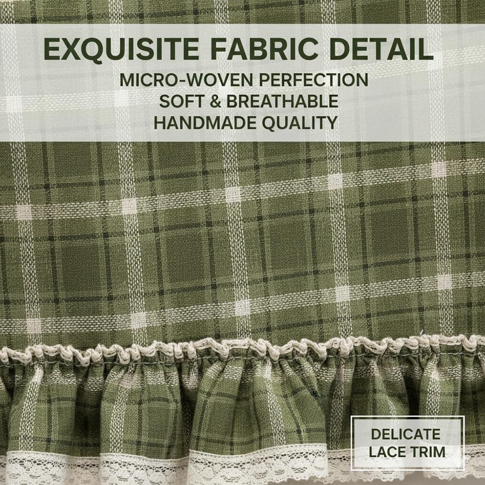 Handmade Oven Skirts Oven Skirt Curtain for Door, Oven Curtain Tie Top Farmhouse Kitchen Décor Heat-Resistant Effortless Install Hide Clutter for Oven,Dishwashers Washing Machine