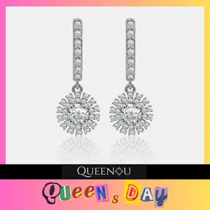【929】QUEENSDAY Starwish Dandelion 0.5CT*2 Synthetic Moissanite Earrings