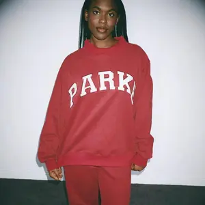 All-match trend Crewneck Sweatshirt EXOTIC Letter Print Sweatshirt Blue Grey