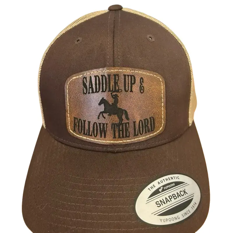 Saddle Up & Follow The Lord Trucker Hat | Western Christian Snapback
