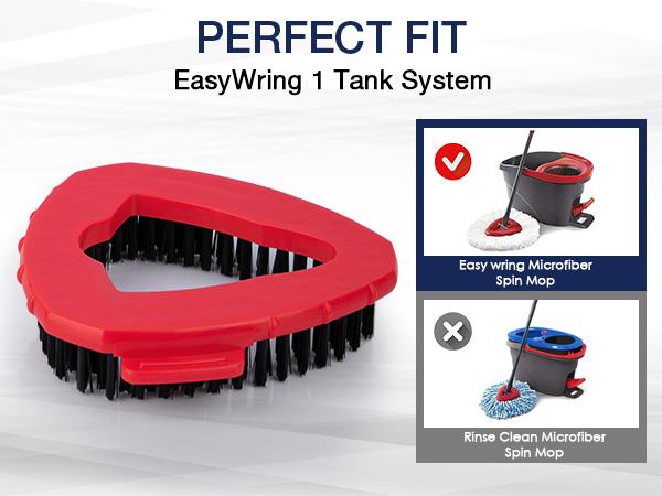 Scrubber Mop Head for O Cedar RinseClean 2 Tank System, Spin Mop Scrub Brush Head Replacement, Hard Bristle Bathroom Cleaning Brush, Tub Scrubber