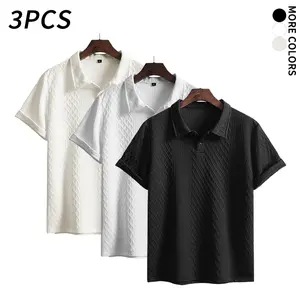 Men’s 3-Pack Summer Casual Polo Shirts, Textured Knit Short Sleeves, Ultra Breathable for Hot Days, Ideal for Pool Parties, Road Trips & Everyday Summer Outfits