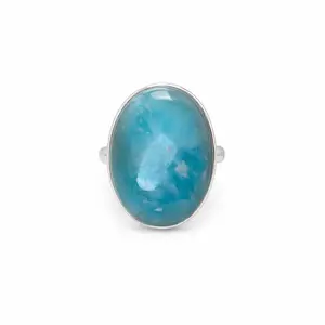 Yaya's One-of-a-Kind Larimar Sterling Silver Ring - Size 8.5 - ID 185