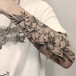 4 herbal tattoo stickers, including 4 floral element styles, last for 7-15 days, waterproof and friction-resistant, the effect is real, suitable for people who are afraid of pain and do not want to get tattoos