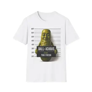 Dill-icious Pickle Mugshot T-Shirt | Funny Graphic Tee