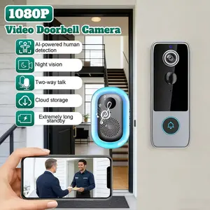 Smart Wireless Video Doorbell with Ai Face Recognition, Motion Detection, 4000mah Battery, 1080P HD Video, Night Vision, Two-Way Audio