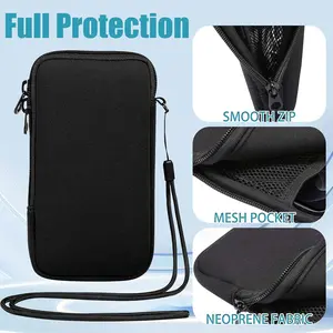 Shock-Absorbing 7.2" Neoprene Pouch with Zipper & Neck Strap - Protective Sleeve for Large Cell Phones - Compatible with iPhone 16 Pro Max, Galaxy S25 Series, A-Series, OnePlus 13, Pixel 9 (Pro/XL), Xiaomi, Redmi NOTE Serie, Accessories