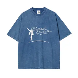 Michael Jackson Washable Direct Spray T-Shirt 260g Heavy Cotton Vintage Unisex Hip Hop Streetwear Tee