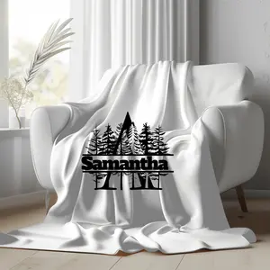 Personalized Monogram Velveteen Plush Blanket