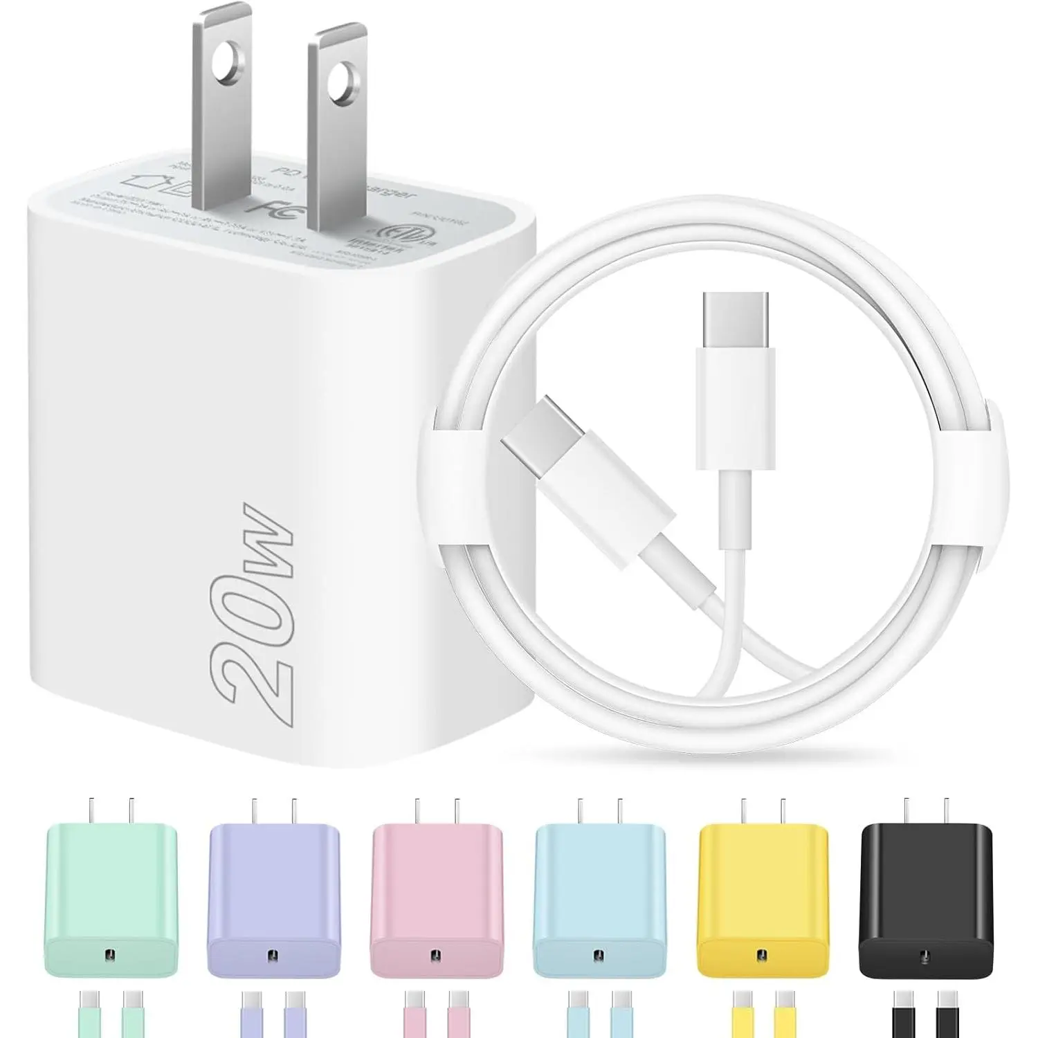 15 Charger Fast   15 Pro Max Chargers Type C Chargerss Block iPad Pro Charger with 2 Pack 6FT  for  15/15 Plus/15 Pro/15 Pro Max/iPad Pro/Mini/Air/Air4/AirPods/