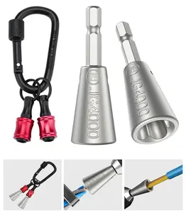 Katerk 2 pcs Wire Twister Tool for Drill with Bit Holder Keychain 1/4 in Fast Cable Wire Twisting Connector Kit for 9 to14 AWG 3 to 7 Ways Effortless Wire Nut Twister for Electrical Impact Power