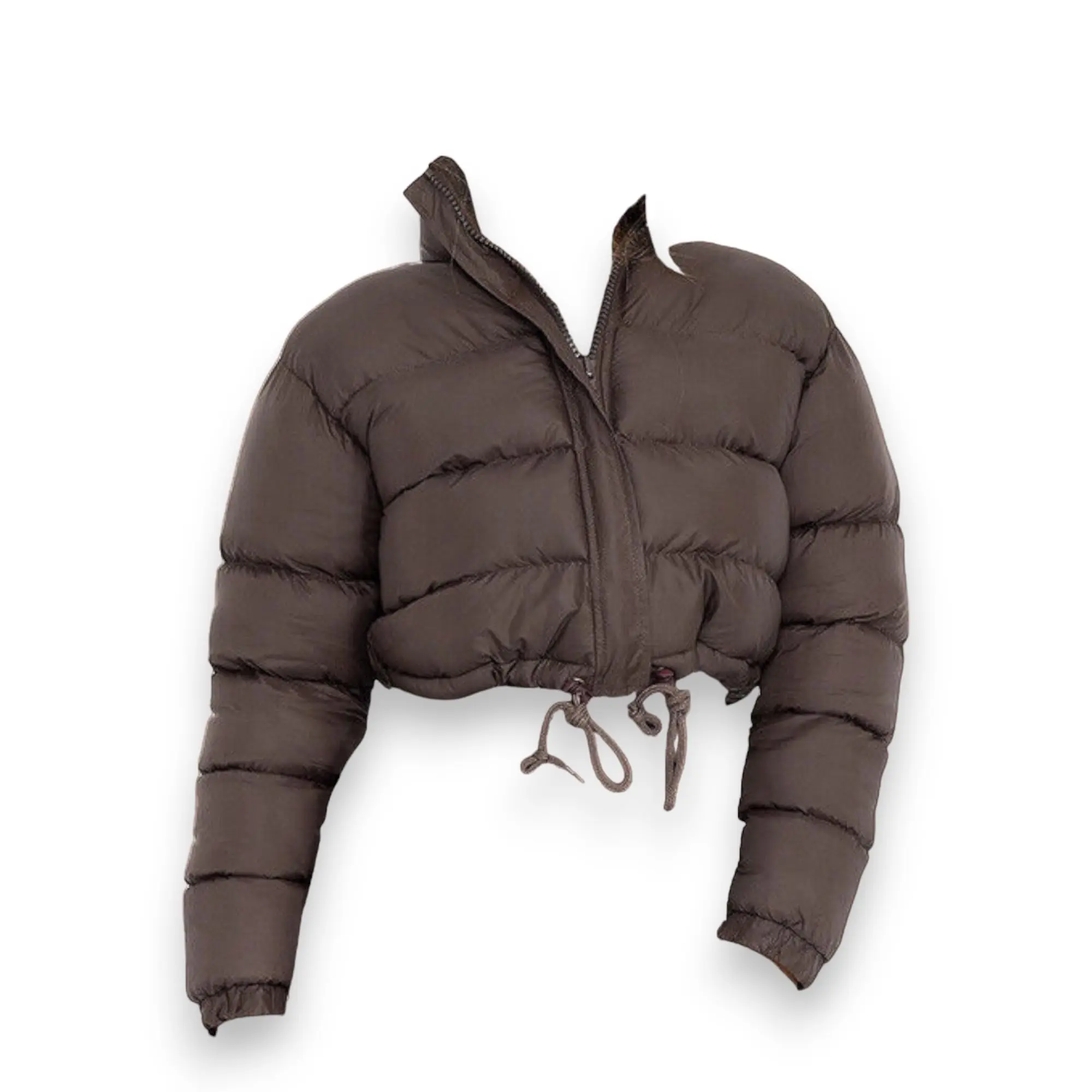 RENDEZVOUS - Cocoa Crop Puffer | Womens Brown Puffer Cropped Coat (US, Alpha, Small, Regular, Regular, Brown)