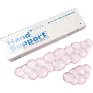 Gel Cloud Keyboard and  Wrist Rest Set - Clear Wrist Rest for Keyboard 60%/68%/75%, Comfort & Support for Typing and Gaming (Light )