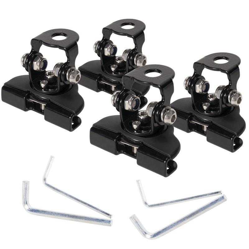 YCHOW-TECH 4pcs Stainless Steel Universal Light Bar Mounting Brackets - No-Drill Fully Adjustable Design, Anti-Scratch Rubber Hood Pillar Clamps, 60° Tilt Control, Premium Durability, Paintsafe Pads, Trucks/SUVs Accessories (Hood/Bumper Fit)