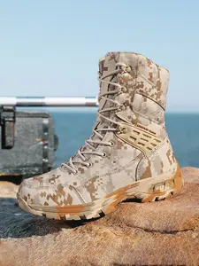 Men's Hiking Military Boots, Outdoor Jungle Exploration Short Boots, Mountain Climbing Shoes, Durable and Comfortable Walking Footwear