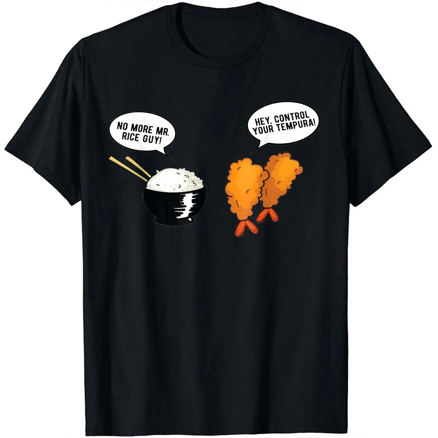 Asian Cuisine Pun Food Graphic Rice Tempura Pattern Washed Tee And Vest Casual Retro Style Funny Cooking Hobby Gift For Food Lovers
