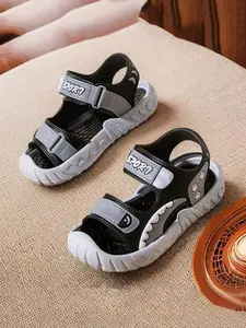 Boys' Summer Sandals 2026, Sport Sandals, Soft PVC Material, Minimalist Style, Less Than Ankle Height, Velcro Closure, Casual Beach Shoes