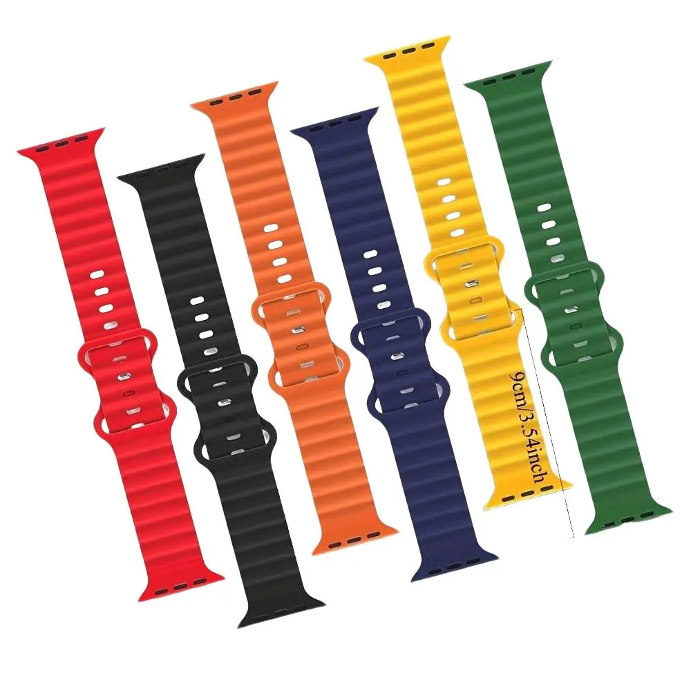4-PackOcean Band, Smartwatch Compatible Bands, Smart Watch Straps, Smartwatch Accessories, Compatible with Apple Watch Ultra 3/2/1 (49mm) and 46mm/42mm models; Silicone Strap, suitable for iWatch Series 11-1 and SE 3-1 Series (Watch Not Include)