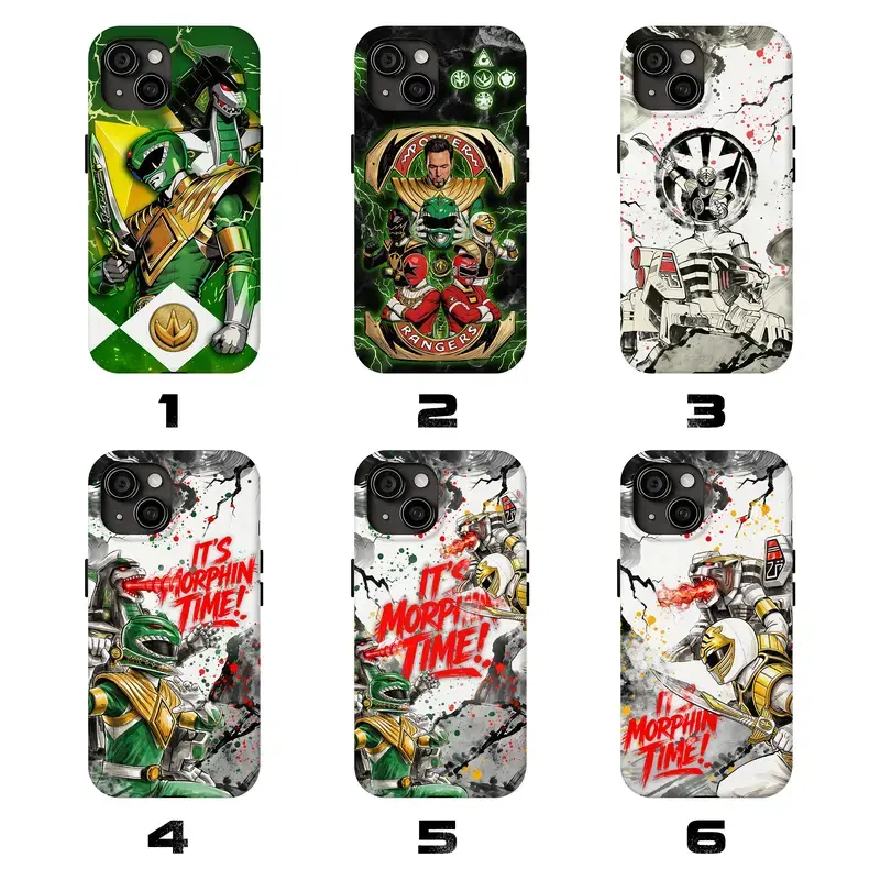 Mighty Morphin Ranger Tough Shockproof TPU Phone Case & Screen Protector Collection, Custom Dino Thunder Cover - Cellphone Accessories Casing for iPhone 17