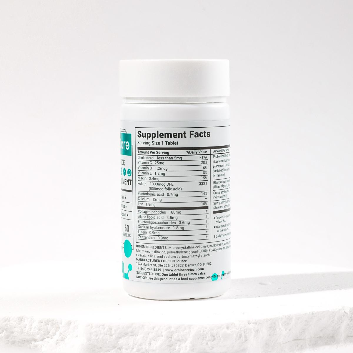 【B1G2 FREE 】DrBioCare Collagen Peptide 3 bottle, Vitamin & Mineral, Contains Vitamin d3, Vitamin C, Probiotics, Vitamin E, Vitamin b & Multivitamin