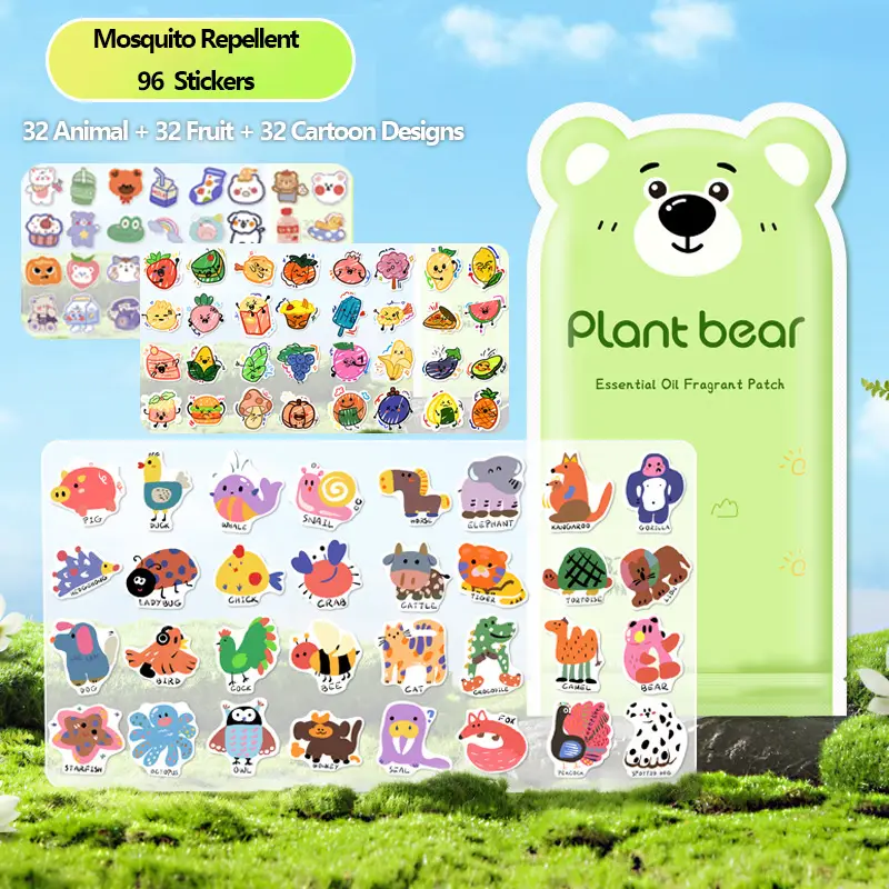 Natural Mosquito Repellent Patches (Positive Vibes) - DEET-Free, Travel-Friendly Stickers for Kids & Adults with Citronella Oil