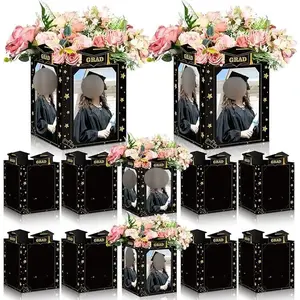 Graduation Centerpieces Class of 2026 - 6 Pcs Photo Display Box DIY Grad Party Table Decor Cardboard Picture Props with Honeycomb Base Congrats Grad Party Favor for High School College Graduation Gifts Photoshoot Teachers Parents Daughter Son Essentials