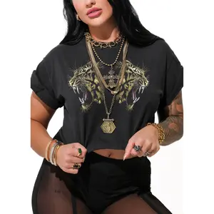 CROPPED TIGER BOOBS GRAPHIC TEE