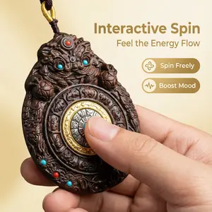 Lucky Pixiu Spinning Charm Natural Wood Partner Feng Shui Fidget Toy Mythical Gemstone Energy Cleansing NE müssen Ihnen PYTHON-Form zeigen