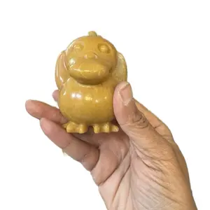 Yellow Jasper Psy Duck Crystal Carving - Grounding Courage Stone for Personal Growth Emotional Stability Home Ornament