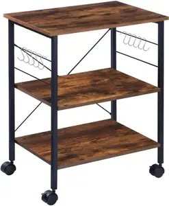 3 Tier Kitchen Storage Cart Microwave Oven Rack For Household Kitchen Wheel Movable Multifunctional Holders Cart