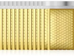 Gold Bubble Mailers Strong Adhesion Metallic Bubble Envelopes Waterproof Padded Envelopes Small Padded Mailer Cute Packing for Jewelry Makeup Supplies