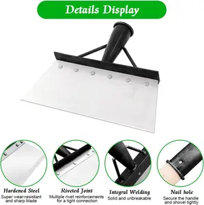 Universal Stainless Steel Cleaning Shovel, Home Organiser for Efficient Surface Cleaning Heavy-Duty Alloy Scraper All-Season Wide Blade