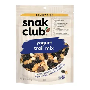 Yogurt Trail Mix with Raisins, Peanuts, Dried Dates, Yogurt Chips, Cashews, and Almonds, Gluten-Free and Kosher Snack, 14 oz Resealable Bag