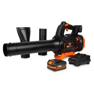 WEN 20711 20V Max Cordless Brushless Axial Leaf Blower with 4Ah Battery and Charger