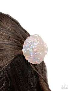 Coastal Campaign - Multi - Iridescent with White Pearl Seashell Paparazzi Hair Claw Clip