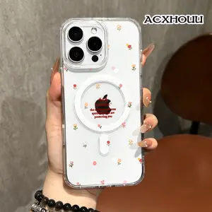 Magnetic Minimalist 444 Angel Number Print Silicone Phone Case for iPhone 17 16 E Pro Max 15 Plus 14 13 12 11 XS XR - Shockproof, Cute, Stylish, Protective Smartphone Cellphone Handheld Devices Accessories