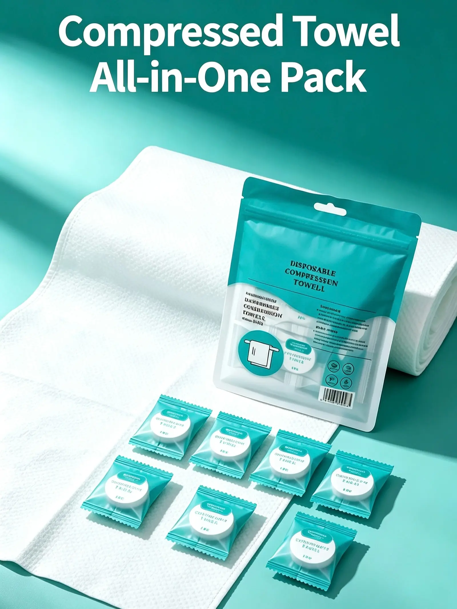 Lightweight Cotton Compressible Soft Thickened Magic Compressed Towel Sheets, 6-Piece Disposable Portable Large-Sized Skincare Tool, for Home, Travel Use, Hand-Face Cleaning & Makeup Removal (Bathroom Supply), Tear Resistant, Daily Home Cleaning, Gentle,,
