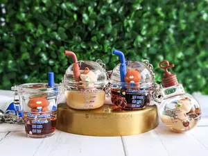 Coffee Boba Keychain, Milk Key Ring, Bear Accessory, Black Pearl Key Charm, Bubble Tea Cup Design, Tapioca Ball Shaker, Fidget Toy, Bear Cat cute keychain