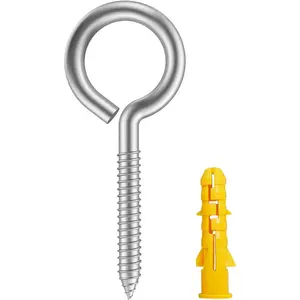 20pcs 2" 304 Stainless Steel Heavy Duty Screw Eyes Small Eyelet Lag Thread Eyebolt Hooks