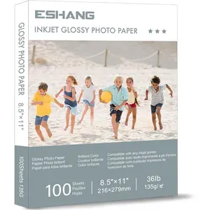 Thin Inkjet Printer Paper 100 Sheets for DIY Chip Bag and Print Brochure Flyer 8.5x11 Inches Glossy 36Lb