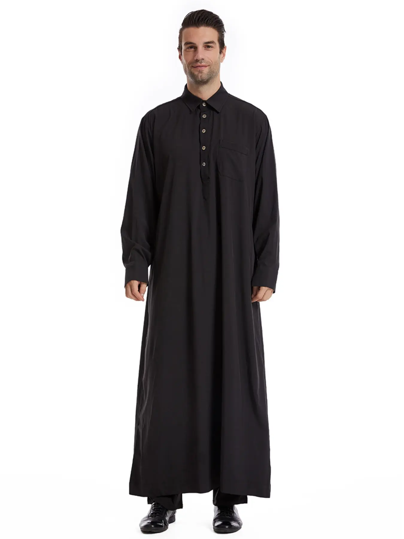 Muslim Middle East Men Embroidered Robe, Premium Traditional Thobe, Traditional Arabic Clothing, Comfortable Long Sleeve, Perfect for Daily Wear