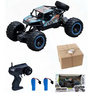 Simon`s Creative Corner - Explorer 1:18 2x4 RC Off-Road Munster Truck with 2 Rechargeable Batteries Dual-Tire Car Up to 45° Climbs Easy Play & Explore for Kids Perfect for a Gift