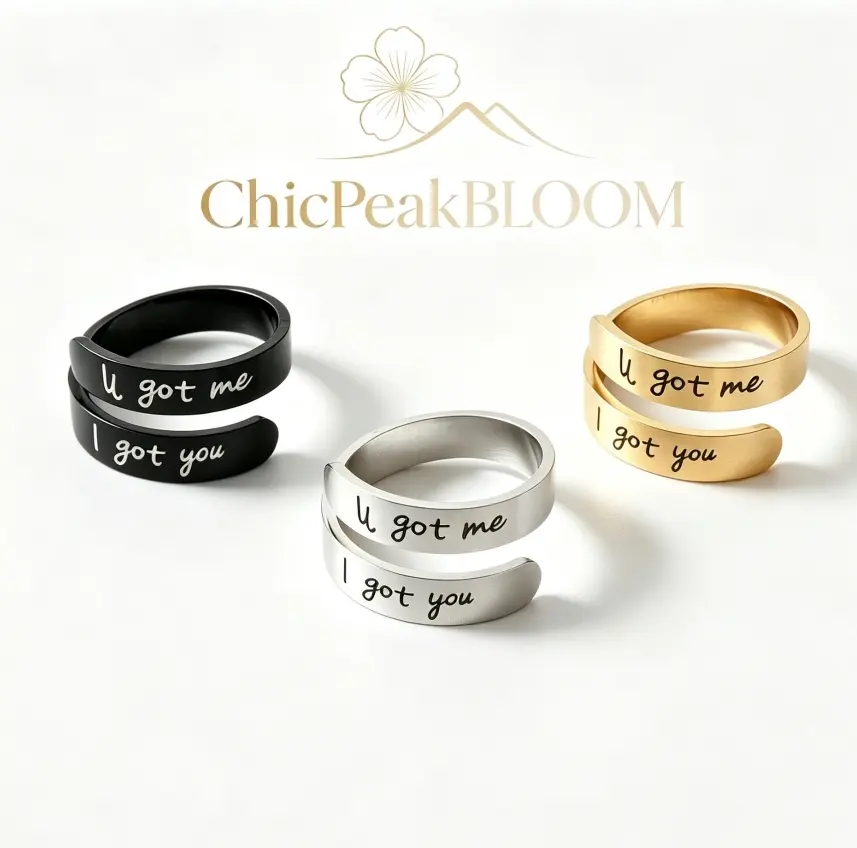 You Got Me I Got You Ring, Adjustable Matching Promise Rings Set,Durable Fashion Costume Jewelry Gift, Adjustable Stackable Ring,Couple & Friendship Gift ring