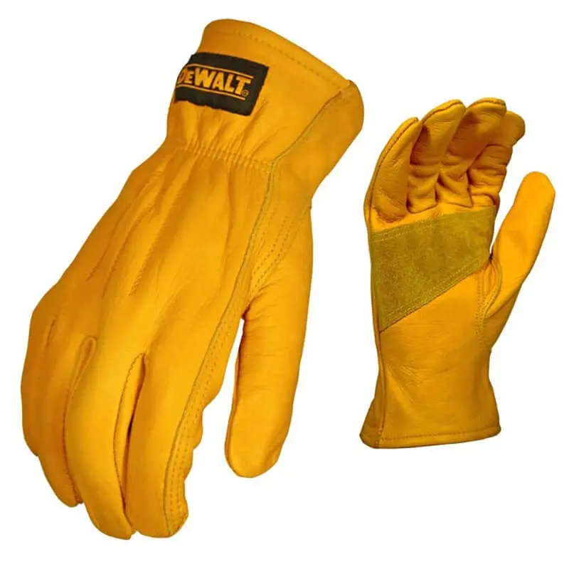 DeWalt DPG32 Premium AB-Grade Leather Driver Gloves - Heavy-Duty, Protective, Rugged, Safety, Abrasion-Resistant, Double-Stitched, Comfortable Fit, Elastic Wrist Back for Power Tools, Framing - Home Improvement Work Safety Equipment, Heavy-Duty Gloves, Pr