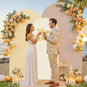 3Pcs Arch Backdrop Cover Set - Cream, Champagne & Nude Spandex Arch Covers for Backdrop Stand 6FT 6.6FT 7.2FT Stretchy Wedding Arch Cover for Wedding, Baby Shower, Birthday Decorations