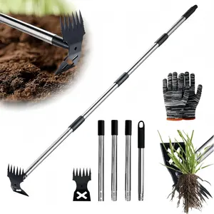 Weed Puller Tool with Long Handle,2 in1 Claw Weeder Remover Tool Steel  Weeder Tool,Heavy Duty Uprooting Weeding Pulling for Yard, Lawn, Patio and Garden