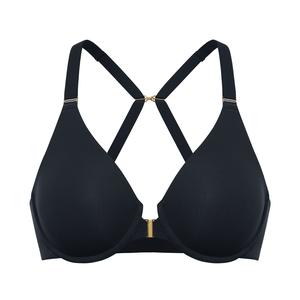 DELIMIRA Women's Inbarely Plus Front Closure Bras Racerback Full Coverage Plus Size Unlined Underwire Bra