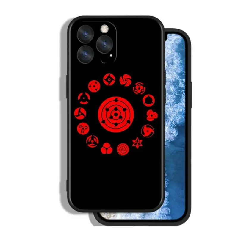 Ninja Anime Pattern Aesthetic Sharingan Phone Cases for iPhone 17 16 15 14 13 12 11 Plus Pro Max